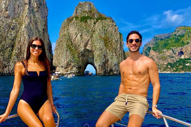 3-hour private boat tour of the island of Capri - Marina Piccola: A Quick Pebble-Beach Break in Clear Water