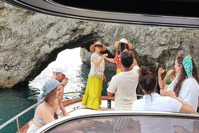 All inclusive Capri Boat and City Tour from Sorrento - The Cove Stops: Cala del Rio, Cala del Tombosiello, and Heart Cave