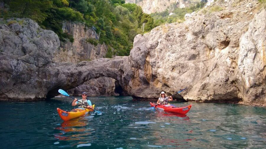 Amalfi Coast: Kayak Tour with Snorkeling and Grottoes Visit - Conca dei Marini Views: Sophia Loren, Il Saraceno, and Santa Rosa Monastery