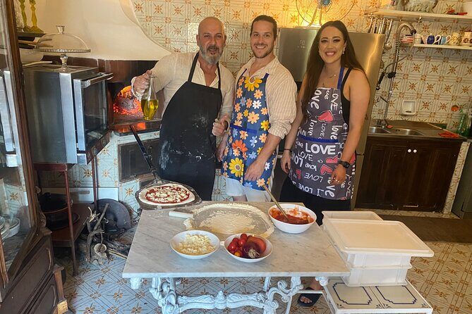 Authentic Pasta & Pizza Cooking Class with Sorrento Coast Pickup - From courses to dinner: wine, limoncello, and tasting together