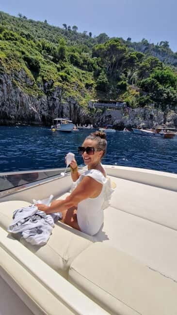 Capri : 2 Hours Private Boat from Capri - Tiberio’s Jump and the “blue lizard” story on a moving deck
