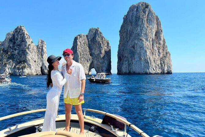 Capri Premium Boat Tour and City Visit Free Bar and Aperitif - Punta Ventroso: the long aperitif break that turns the tour into a party