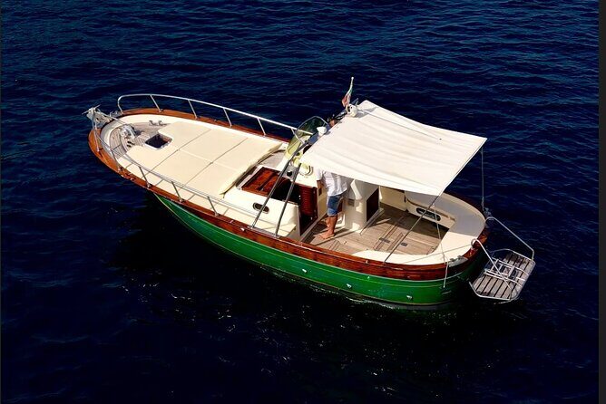 Capri Private Boat Tour from Sorrento - Premium 28ft Boat - Punta Lagno and the drive toward Capri: views of Vesuvius and the Gulf