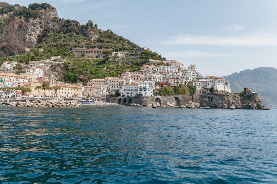 From Sorrento: Amalfi and Positano Full-Day Trip by Boat - Onboard snacks, drinks, and the small-group vibe