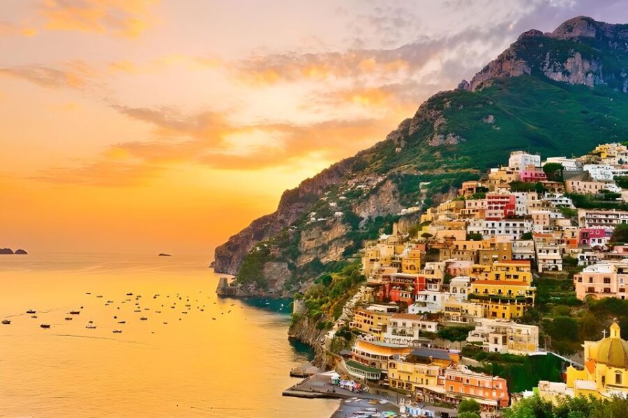 From Sorrento: Private Amalfi Coast Sunset Tour by car - Positano at sunset: what to expect from a village view
