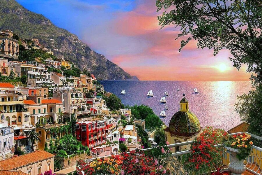 Positano, Amalfi and Ravello Sharing Tour from Sorrento - Positano in one hour: Santa Maria Assunta and the art of wandering