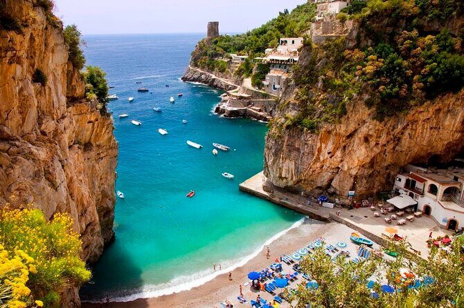 Positano & Amalfi Boat Tour from Sorrento: Swim & Light Lunch - Mitigliano waterfall and Baia di Ieranto: seeing protected coastline from water