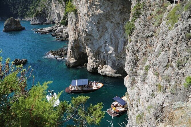 Small Group Boat Tour Capri & Blue Grotto with Swimming Stops - Capri grottos loop: White Grotta and Green Grotta stops that actually work