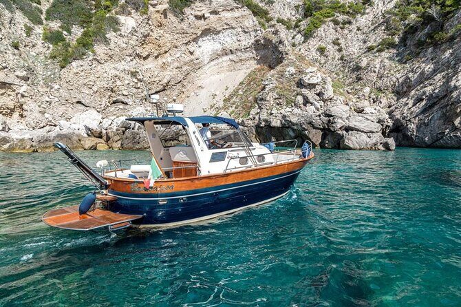 Sorrento to Capri Private Boat Experience on a Gozzo Apreamare 10 - Punta Carena and Marina Piccola: Scenic Variety Plus a Real Swim Window
